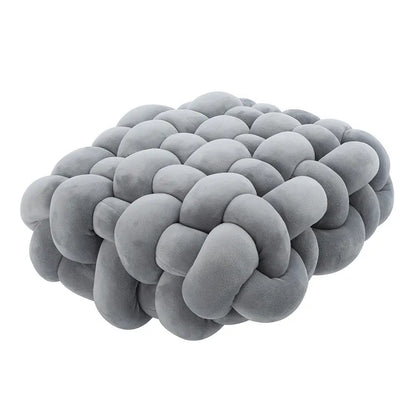 Wohnzimmer Weiches Plüsch Knoten Kissen Sofa Kissen Einfarbig Quadrat Handgewebt Zuhause Werfen Kissen Quadrat Gewebt Sitzkissen Kissen