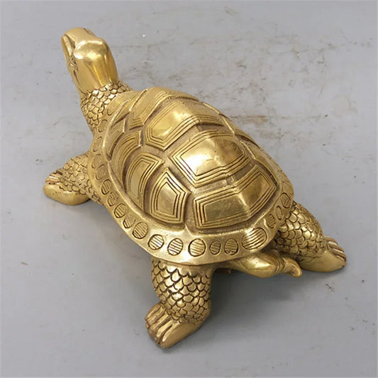 Brass Feng Shui Schildkröte Statue Glücks Tier Skulptur für Langlebigkeit Zuhause Büro Dekoration Figur Geschenk Studien Ornament