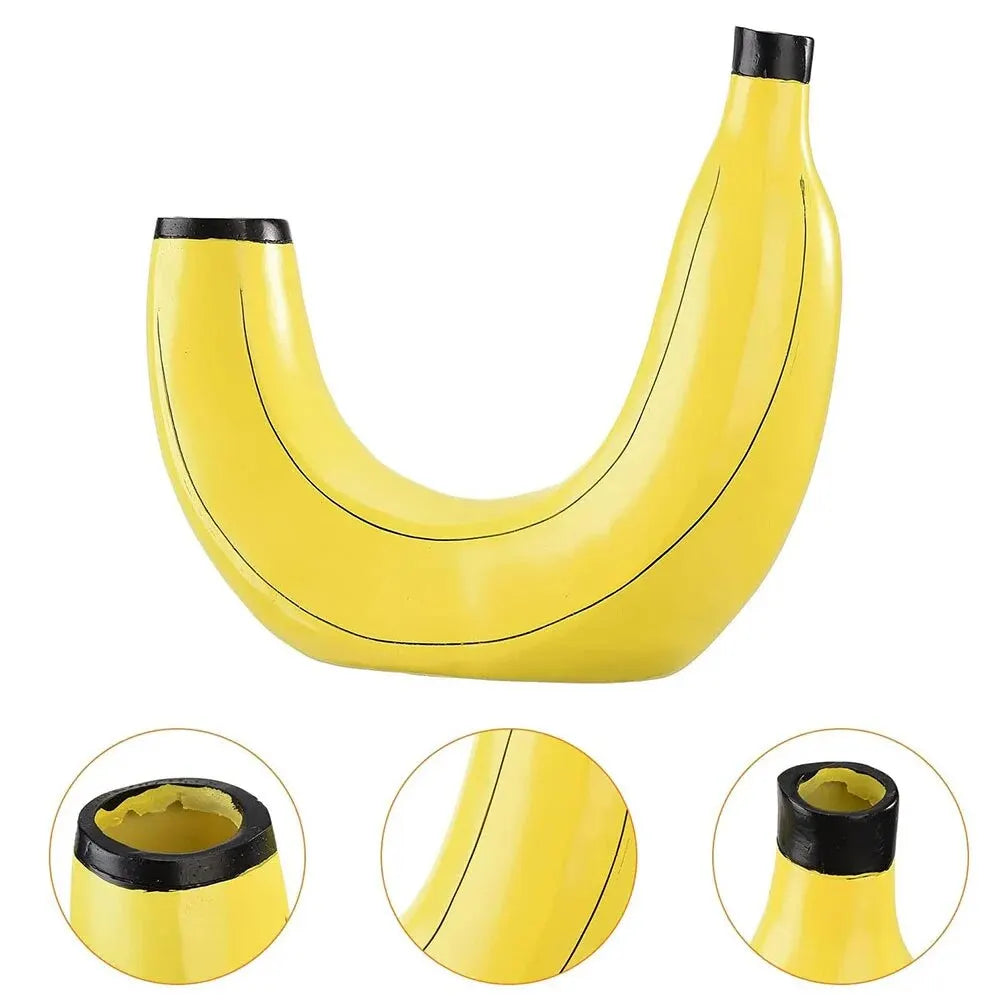 Banane Vase, Blumen vase aus Harz, niedliche Bananenform, dekorative Tisch vase für Blumenarrangements, Wohnzimmer, Schlafzimmer, Wohnkultur