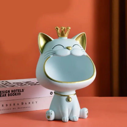 Fortune Crown Big Mouth Cat Eingang Schlüsselhalter Dekorationsornament, Licht Luxus Einweihungsgeschenk Skulptur