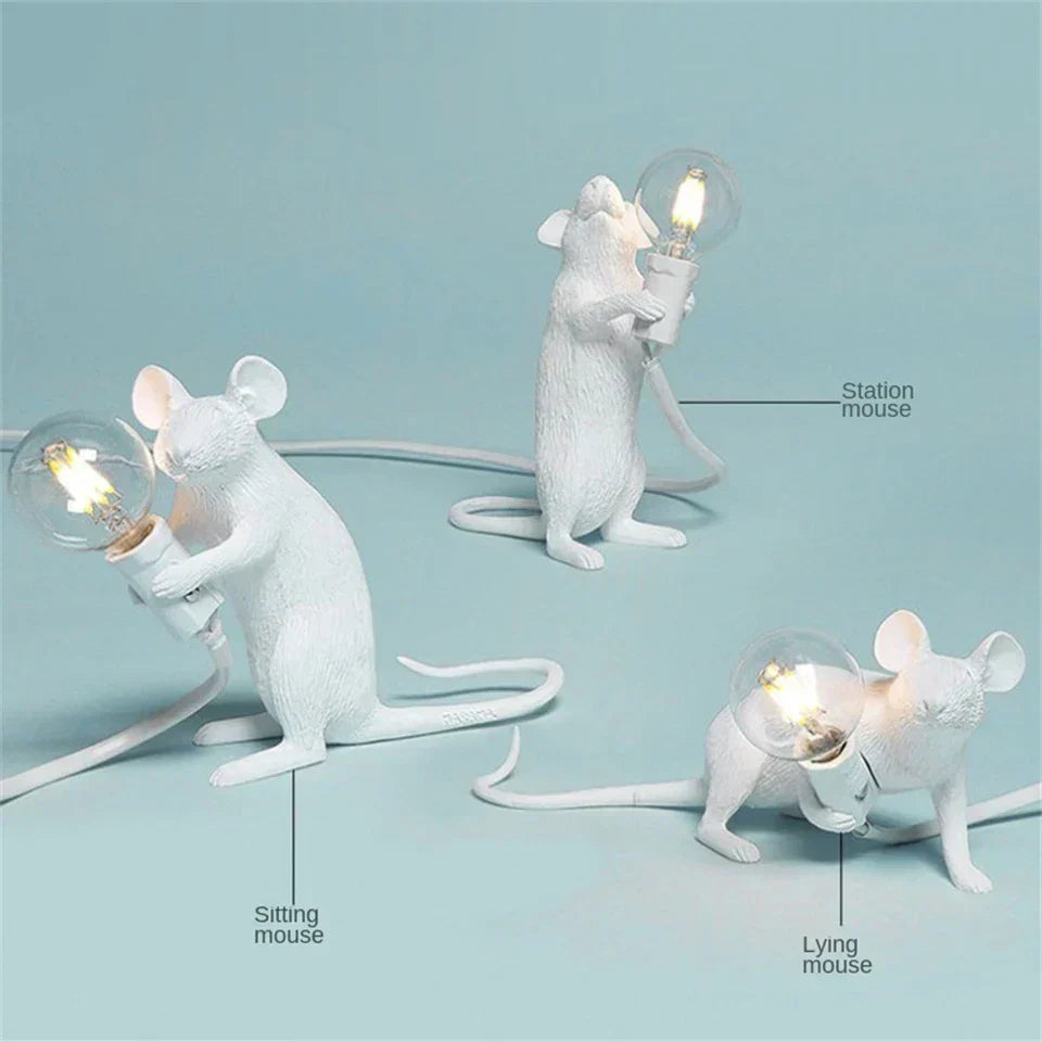 Moderne LED Tier Tischlampen: Harzratte, Katze und Eichhörnchen Nachtlichter