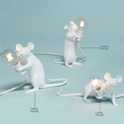Moderne LED Tier Tischlampen: Harzratte, Katze und Eichhörnchen Nachtlichter