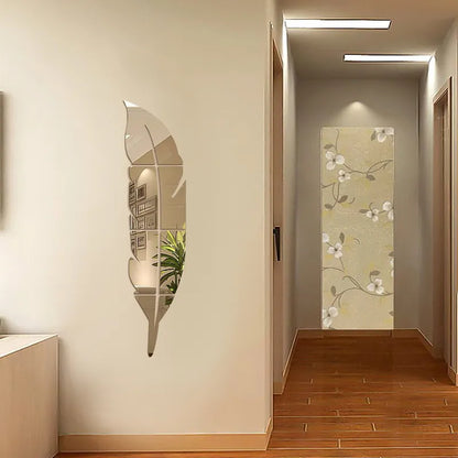 Heim Zeile | 3D Feder Kunst Spiegel Wandaufkleber