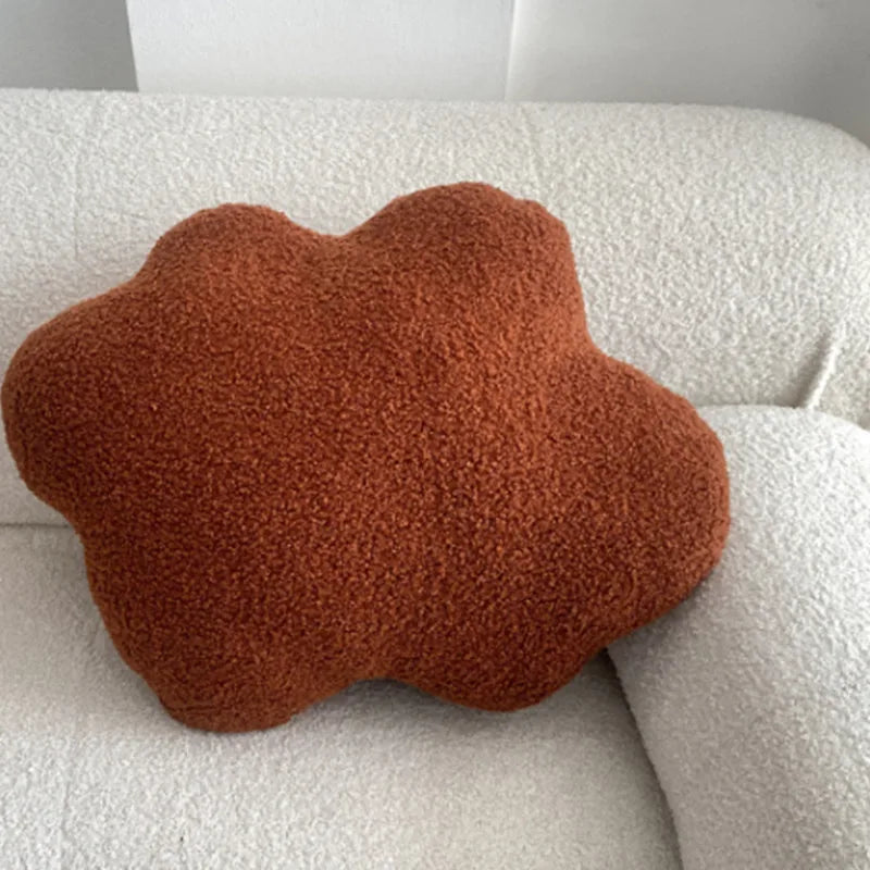 Nordic Bouclé Abstract Kissen – Minimalistisches Plüschkissen | Heim Zeile