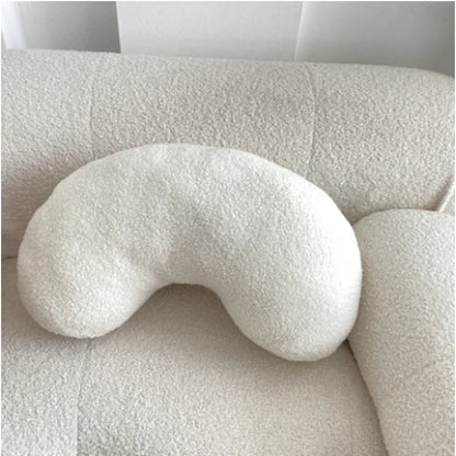 Nordic Bouclé Abstract Kissen – Minimalistisches Plüschkissen | Heim Zeile