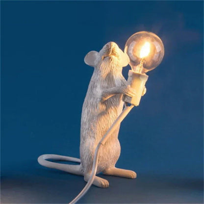 Moderne LED Tier Tischlampen: Harzratte, Katze und Eichhörnchen Nachtlichter