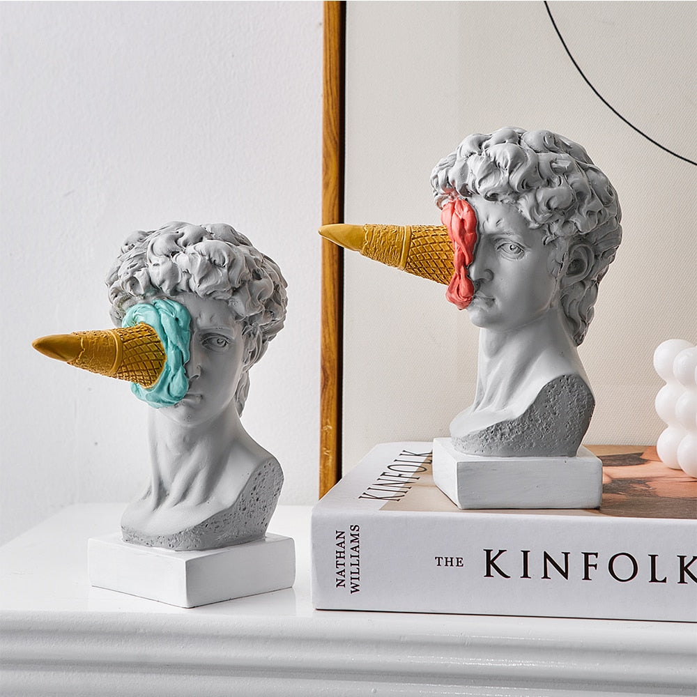 David Figur mit Eiscreme Heimdekoration Skulptur