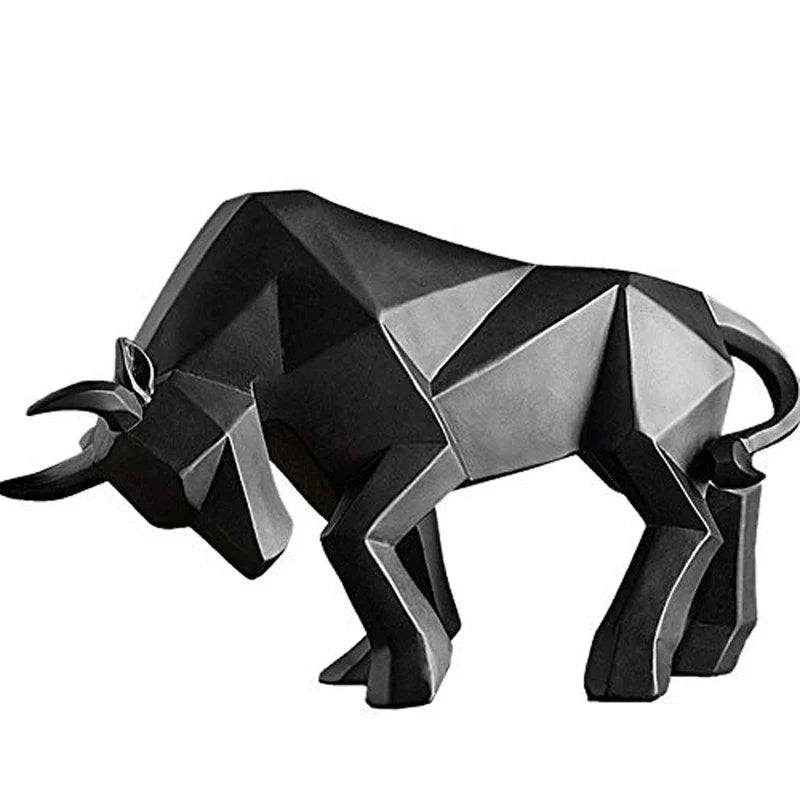 YuryFvna Moderne Geometrische Bullenstatue, Ornament, Café, Bullen Skulpturen, Tierfiguren, Abstrakte Hotel Wohnkultur