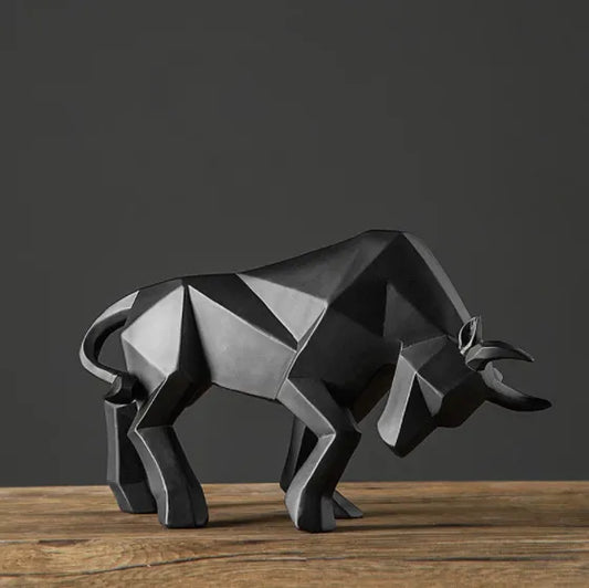 YuryFvna Moderne Geometrische Bullenstatue, Ornament, Café, Bullen Skulpturen, Tierfiguren, Abstrakte Hotel Wohnkultur