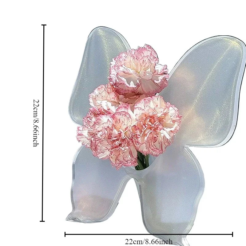Künstlerische Schmetterling Klare Blumen Vase