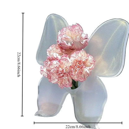 Künstlerische Schmetterling Klare Blumen Vase