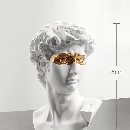 Statues zur Dekoration, 15 cm, David, Couchtisch, Wohnkultur, Ornamente, Büste eines Raumes aus Gips, weißem Harz, dekorative Kunstskulptur