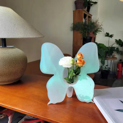 Künstlerische Schmetterling Klare Blumen Vase