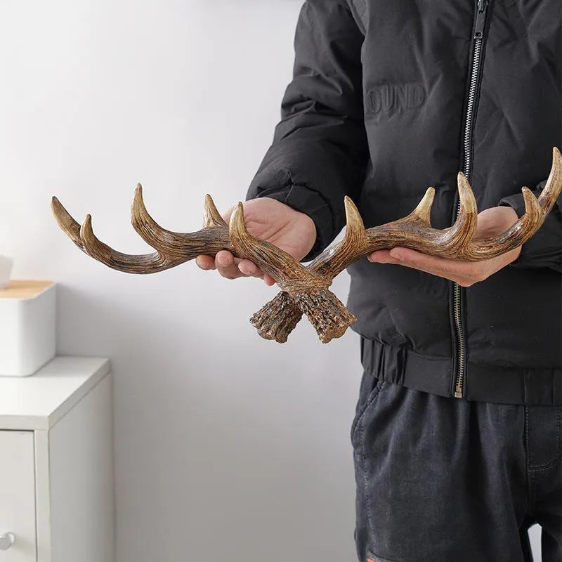 Nordic Vintage Geweih Dekorative Haken Wandhängende Kleidung und Hüte Haken Hochwertige Wohnkultur Geweih Harz Statue Handwerk