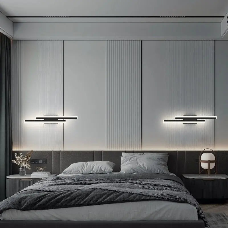 Moderne LED-Wandleuchte: Schwarz/Gold Acryl Raumschmucklicht