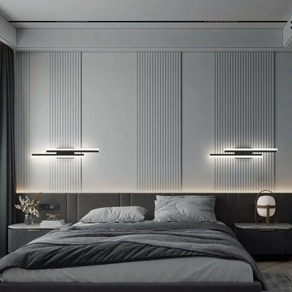 Moderne LED-Wandleuchte: Schwarz/Gold Acryl Raumschmucklicht