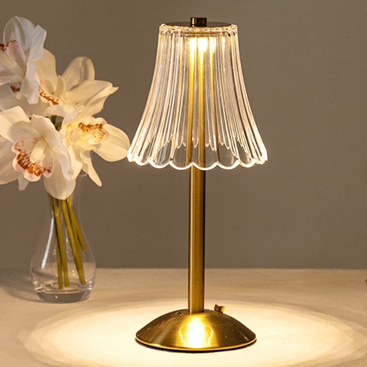 Goldene Kristall Tischlampe