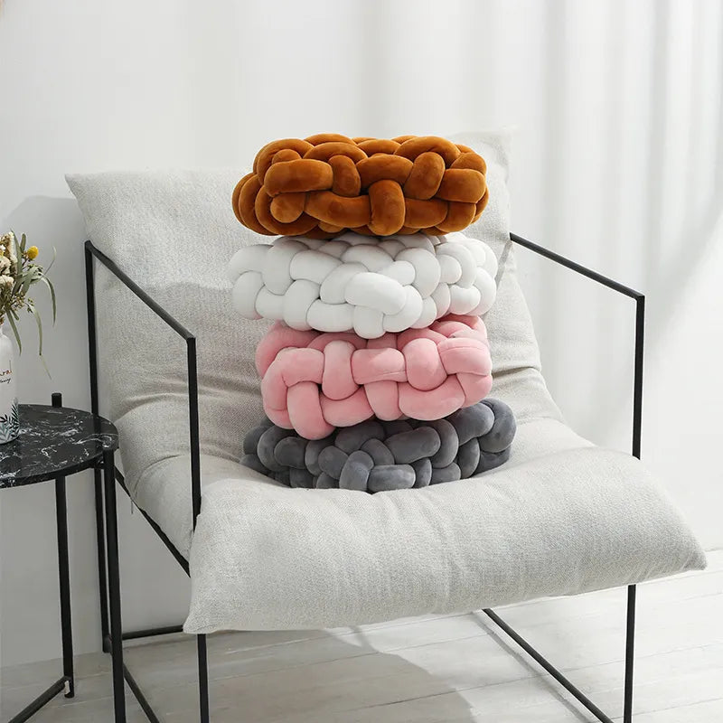Wohnzimmer Weiches Plüsch Knoten Kissen Sofa Kissen Einfarbig Quadrat Handgewebt Zuhause Werfen Kissen Quadrat Gewebt Sitzkissen Kissen