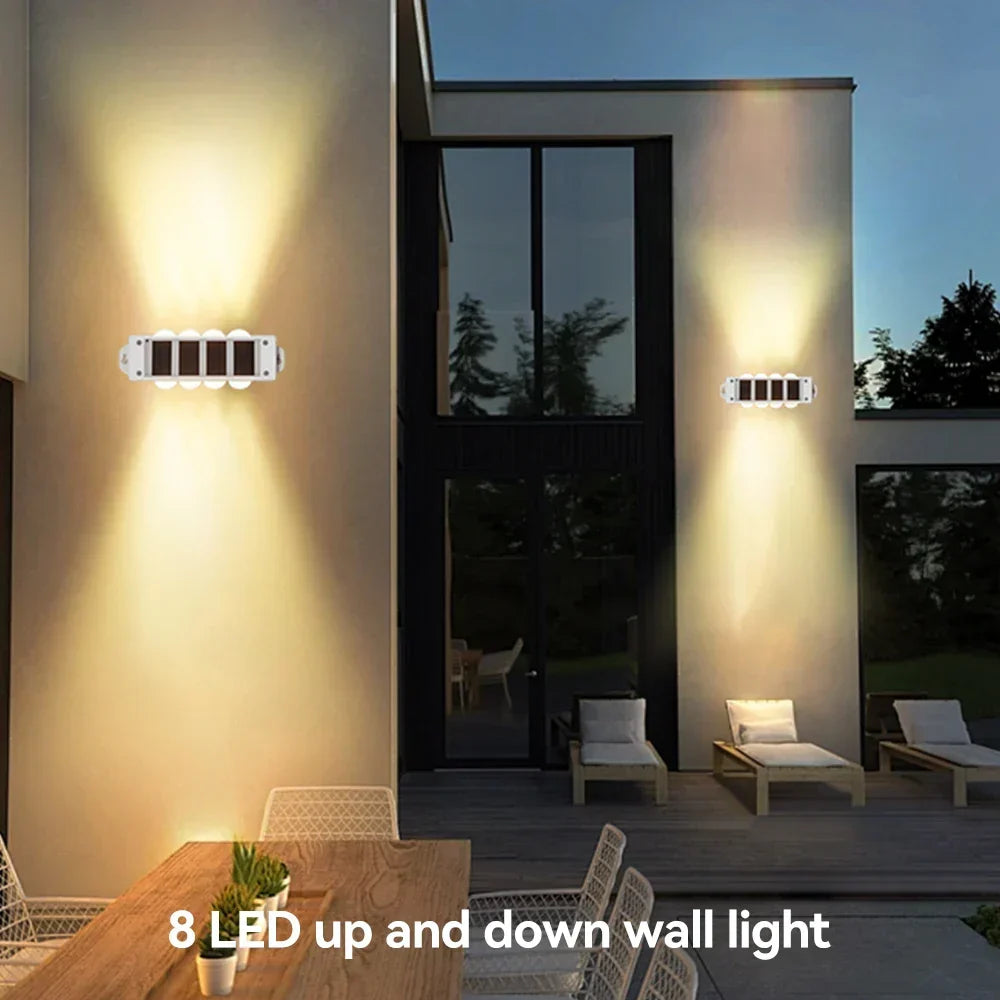 Solar-Wandleuchten Solavine | Warmweißes Licht | IP44 wetterfest | Für Zaun, Terrasse & Garten | 8 Stunden Lichtdauer