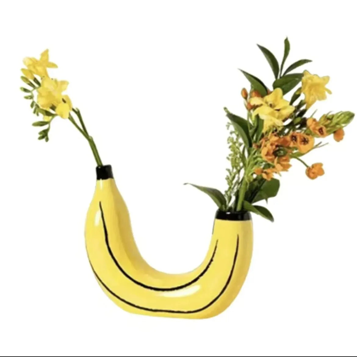 Banane Vase, Blumen vase aus Harz, niedliche Bananenform, dekorative Tisch vase für Blumenarrangements, Wohnzimmer, Schlafzimmer, Wohnkultur