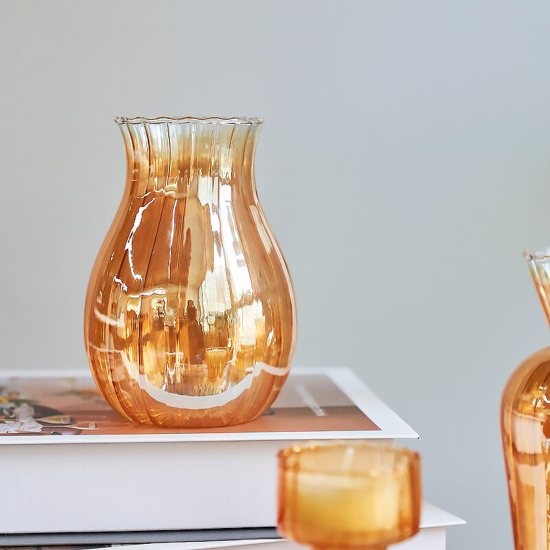 Goldene Mantel-Glasvase