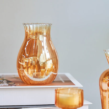 Goldene Mantel-Glasvase