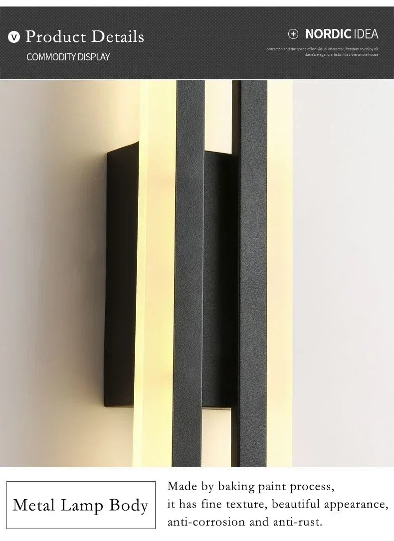 Moderne LED-Wandleuchte: Schwarz/Gold Acryl Raumschmucklicht