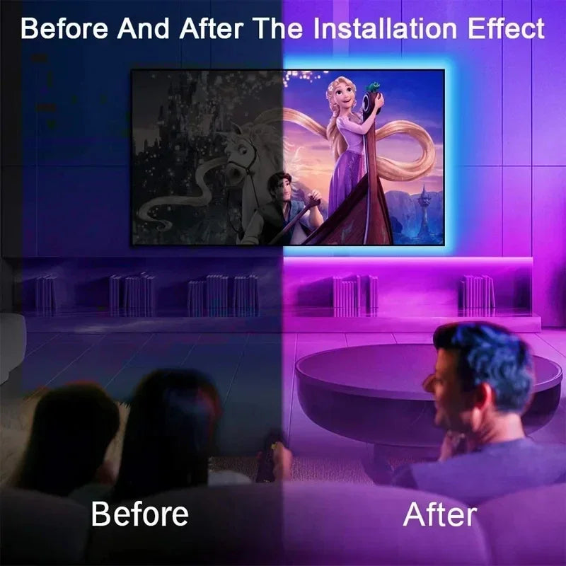 USB RGB LED-Streifenlichter mit App-Steuerung für Raum- und TV-Umgebungsbeleuchtung Deko