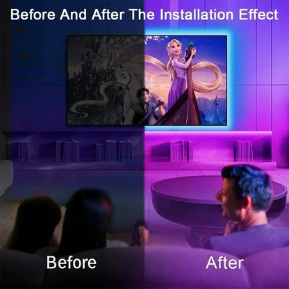 USB RGB LED-Streifenlichter mit App-Steuerung für Raum- und TV-Umgebungsbeleuchtung Deko