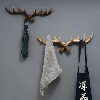 Nordic Vintage Geweih Dekorative Haken Wandhängende Kleidung und Hüte Haken Hochwertige Wohnkultur Geweih Harz Statue Handwerk