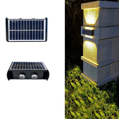 Moderne Einfachheit Solar wasserdichte rechteckige ABS PMMA LED Wandleuchte Lampe für Outdoor-Terrasse