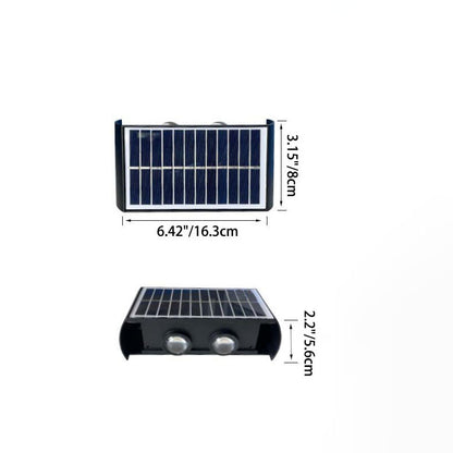 Moderne Einfachheit Solar wasserdichte rechteckige ABS PMMA LED Wandleuchte Lampe für Outdoor-Terrasse