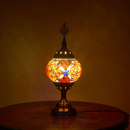 Traditionelle Tiffany romantische ovale Eisen emaillierte 1-lampen Tischlampe für das Schlafzimmer