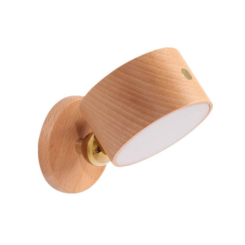 Einfaches Holz-USB-wiederaufladbares berührungsempfindliches magnetisches LED-Nachtlicht Wandleuchtenlampe