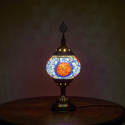 Traditionelle Tiffany romantische ovale Eisen emaillierte 1-lampen Tischlampe für das Schlafzimmer