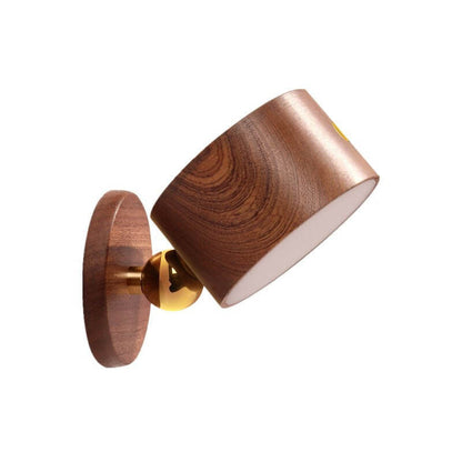 Einfaches Holz-USB-wiederaufladbares berührungsempfindliches magnetisches LED-Nachtlicht Wandleuchtenlampe