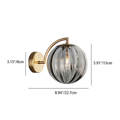 Zeitgenössische skandinavische runde Ball-Eisen-Glas 1-Licht Wandleuchte für das Wohnzimmer