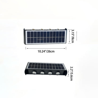 Moderne Einfachheit Solar wasserdichte rechteckige ABS PMMA LED Wandleuchte Lampe für Outdoor-Terrasse
