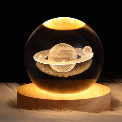 Kreative dekorative Sternsystem Kristallkugel USB LED Nachtlicht Tischlampe