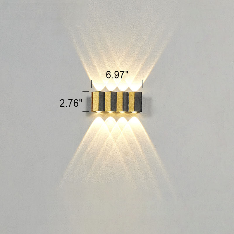 Moderne leichte Luxus Gold Aluminium Outdoor wasserdichte Terrasse LED Wandleuchte Lampe