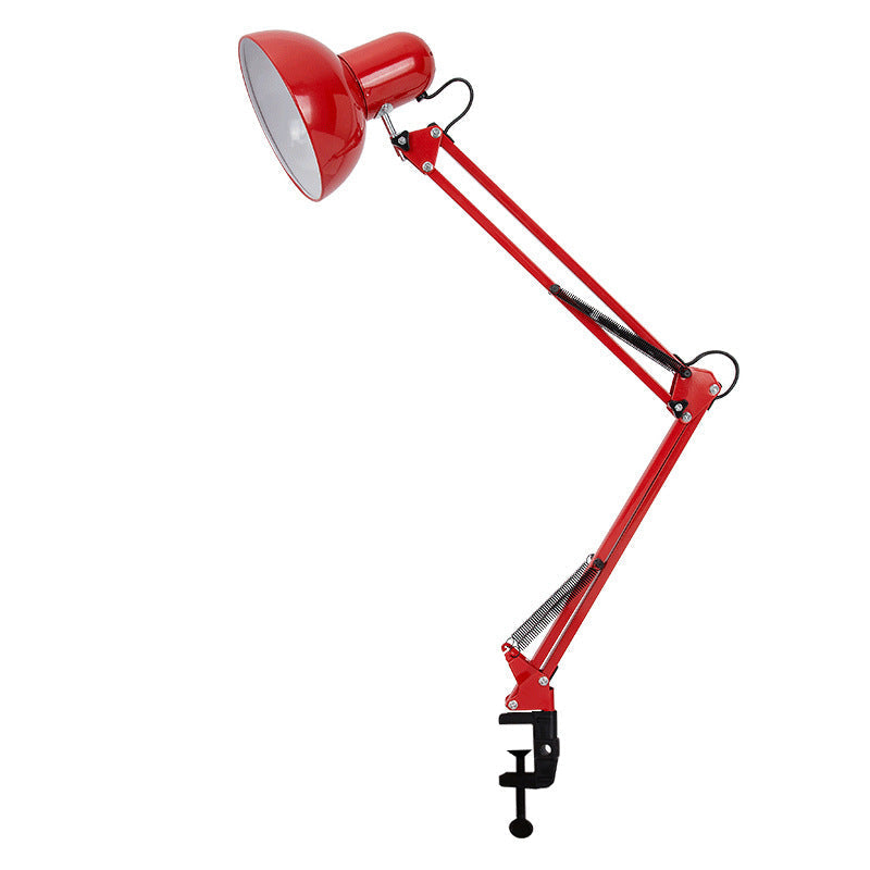 Moderne minimalistische ausziehbare Tischlampe mit langem Arm und Clip aus ABS mit 1 Licht für das Schlafzimmer