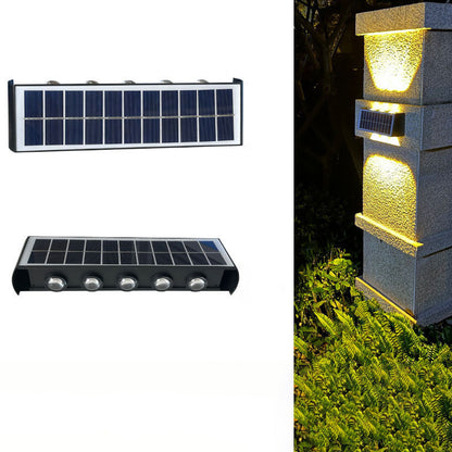 Moderne Einfachheit Solar wasserdichte rechteckige ABS PMMA LED Wandleuchte Lampe für Outdoor-Terrasse