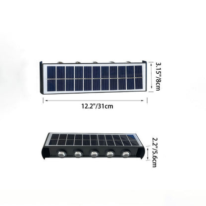 Moderne Einfachheit Solar wasserdichte rechteckige ABS PMMA LED Wandleuchte Lampe für Outdoor-Terrasse