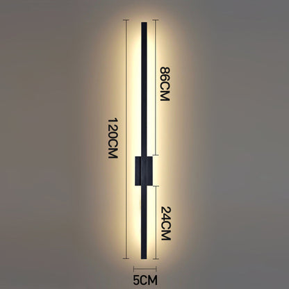 Industrielle Minimalistische Lange LED Eisen Wandlampen für zeitgenössische Wohnzimmerdekoration und stilvolle Beleuchtung