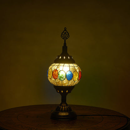 Traditionelle Tiffany romantische ovale Eisen emaillierte 1-lampen Tischlampe für das Schlafzimmer