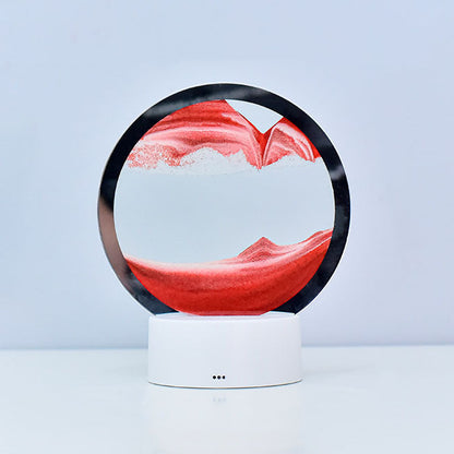 Kreative runde Sanduhr Quicksand 3D LED Nachttischlampe Tischlampe