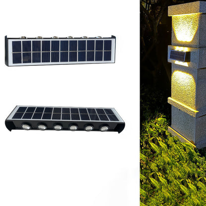 Moderne Einfachheit Solar wasserdichte rechteckige ABS PMMA LED Wandleuchte Lampe für Outdoor-Terrasse