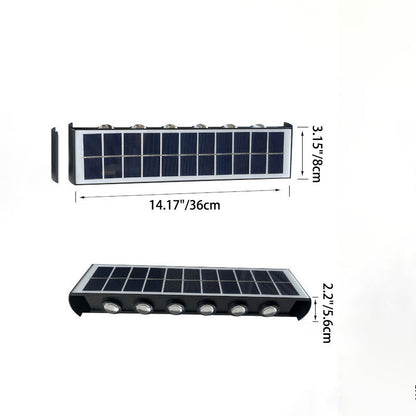 Moderne Einfachheit Solar wasserdichte rechteckige ABS PMMA LED Wandleuchte Lampe für Outdoor-Terrasse