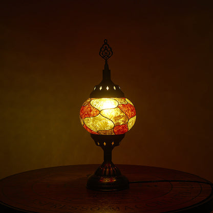 Traditionelle Tiffany romantische ovale Eisen emaillierte 1-lampen Tischlampe für das Schlafzimmer