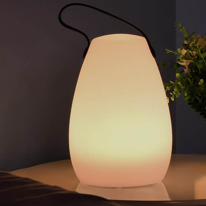 Moderne Einfachheit Kunststoff rund quadratisch Hand-LED-Tischlampe für den Außenbereich